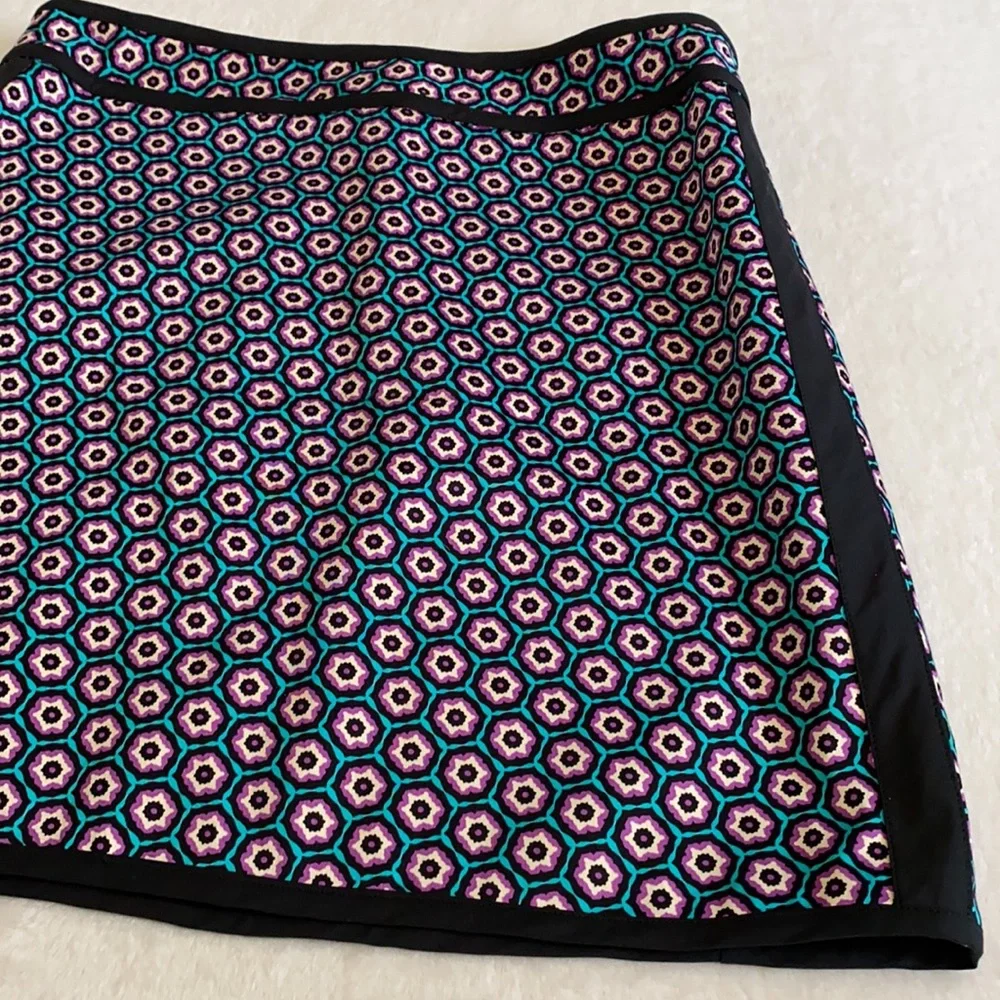 Nanette Lepore | Bohemian Geometric Print Stretch Cotton A-Line Mini Skirt 8 - Picture 5 of 16